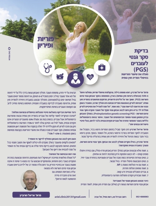 בדיקת סקר גנטי לעוברים (PGS)